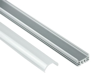 Aluminium-Profile wide 1000x24.9x13.9mm, cover and endcaps included