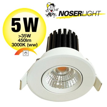 NOSER COB-LED Downlight driver incl., blanc, 5W, 450lm