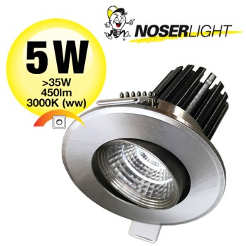 NOSER COB-LED Downlight driver incl., nickel brossé, 5W, dimmable
