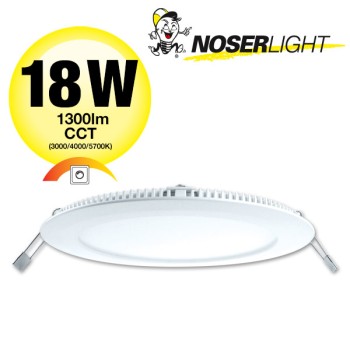 NOSER LED Downlight "SLIM" CCT, 18W, blanc, 1300lm