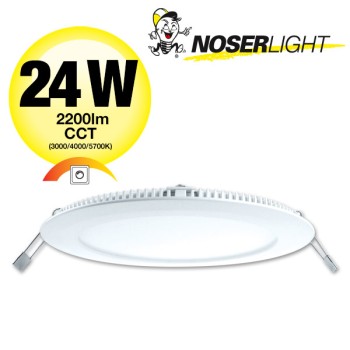 NOSER LED Downlight "SLIM" CCT, 24W, blanc, 2200lm