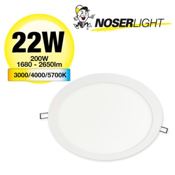 NOSER LED Downlight "SLIM" CCT, 24W, blanc, 2200lm