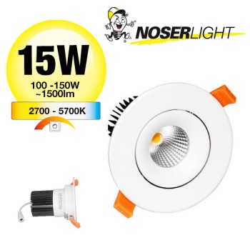 NOSER Smart LED Downlight 15W, white, Tunable White