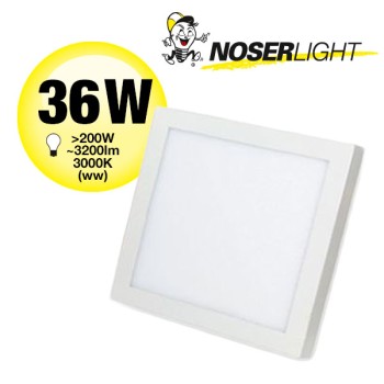 NOSER LED  Aufbauleuchte quadratisch, 36W, 3200lm, 3000K, warmweiss