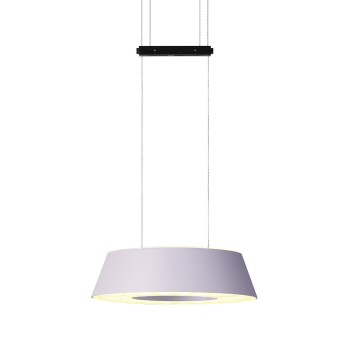 Pendant luminaire GLANCE, 1 light, viola, 120-277V, 50-60Hz, 24V DC, 2 x LED-board, 2700K, 1600lm, 25W, CRI>90, canopy round chrome, incl. gesture control and switch