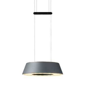 Pendant luminaire GLANCE, 3 lights, matt grey, 220-240V, 50-60Hz, 24V DC, 2700K, 3x 1600lm, 63W, CRI>90, canopy brushed aluminium, incl. gesture control and switch