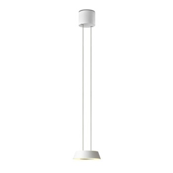 Pendant luminaire GLANCE, 1 light, height adjustable, matt white, 120-240V, 50-60Hz, 24V DC, 2 x LED-board, 2700K, 1600lm, 25W, CRI>90, canopy matt white, incl. gesture control and switch