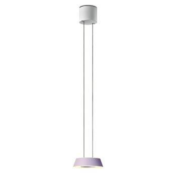 Pendant luminaire GLANCE, 1 light, height adjustable, viola, 120-240V, 50-60Hz, 24V DC, 2 x LED-board, 2700K, 1600lm, 25W, CRI>90, canopy matt white, incl. gesture control and switch