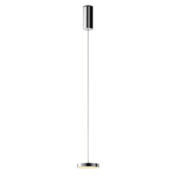 Pendant luminaire DECENT, 1-fold, chrome, AC 100-240V, 50-60Hz, 24V DC, 11W, 800lm, CRI>90, Tunable White 2200K - 5000K (via Casambi), gesture control, Casambi-module, integrated LED, canopy chrome