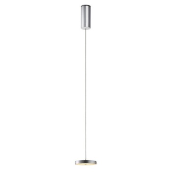 Pendant luminaire DECENT, 1-fold, brushed aluminium, AC 100-240V, 50-60Hz, 24V DC, 11W, 800lm, CRI>90, Tunable White 2200K - 5000K (via Casambi), gesture control, Casambi-module, integrated LED, canopy brushed aluminium