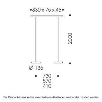 Pendant luminaire DECENT, 2-fold, chrome, AC 220-240 V, 50-60Hz, 24V DC, 22W, 2x 800lm, CRI>90, Tunable White 2200K - 5000K (via Casambi), gesture control, Casambi-module, integrated LED, canopy chrome