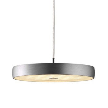 Pendant luminaire DECENT, 2-fold, brushed aluminium, AC 220-240 V, 50-60Hz, 24V DC, 22W, 2x 800lm, CRI>90, Tunable White 2200K - 5000K (via Casambi), gesture control, Casambi-module, integrated LED, canopy brushed aluminium