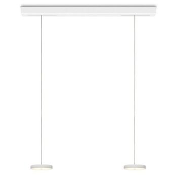 Pendant luminaire DECENT, 2-fold, matt white, AC 220-240 V, 50-60Hz, 24V DC, 22W, 2x 800lm, CRI>90, Tunable White 2200K - 5000K (via Casambi), gesture control, Casambi-module, integrated LED, canopy matt white