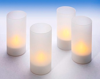 LED Candle Lamp with frosted cups, "Blow ON/OFF function".