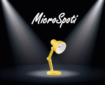 MicroSpoti, mini batteriebetriebene LED Spotleuchte, gelb