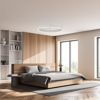 Modern Pendant "Ring One",  LED Pendelleuchte weiss