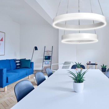 Modern LED Pendant "Ring One" blanc