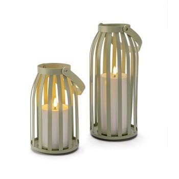 Solar Candle Lantern Set, green