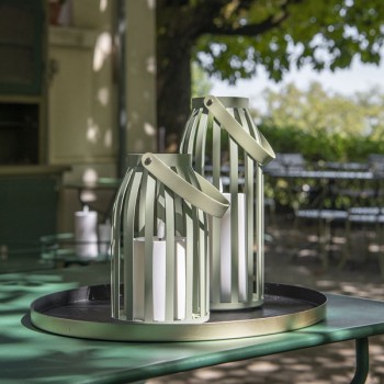 Solar Candle Lantern Set, green