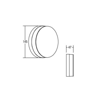 Brumberg AB-Wandleuchte  DRONA rund si 830, on/off 9W 230V IP54