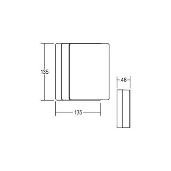 Brumberg AB-Wandleuchte  DRONA quadr. ws, 830 on/off 9W 230V IP54