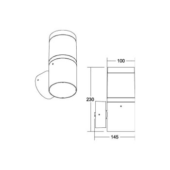 Brumberg AB-Wandleuchte  STICK oval sw 840, on/off 8W 230V IP65