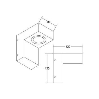 Brumberg AB-Wandleuchte  LANTERN rechte., gra 930 on/off 9W 230V IP65