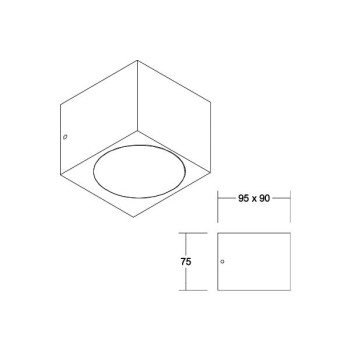 Brumberg AB-Wandleuchte  QUADER rechte., gra 830 on/off 4W 230V IP65