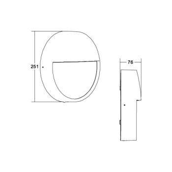Brumberg AB-Wandleuchte  EYE rund sw 857, on/off 18W 230V IP65