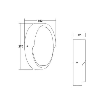 Brumberg AB-Wandleuchte  COATIS oval gra, 830 on/off 12W 230V IP65