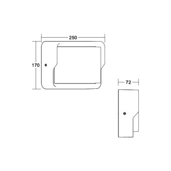 Brumberg AB-Wandleuchte  COATIS rechte., gra 830 on/off 12W 230V IP65
