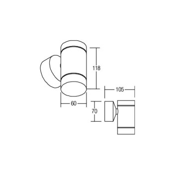 Brumberg AB-Wandleuchte  BINTAN rund es, 10W 230V IP44