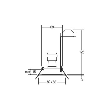 Brumberg EB-Downlight ITANSA quadr., ws 10W 230V IP54