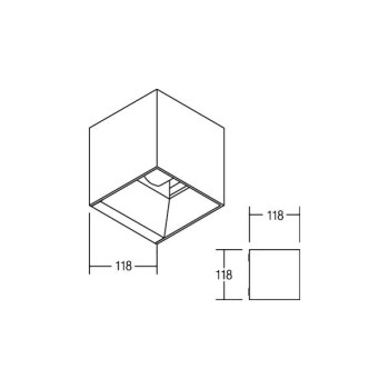 Brumberg AB-Wandleuchte  DULVIA quadr. sw, 830 on/off 10W 230V IP54