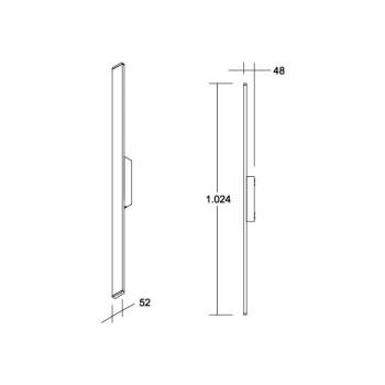 Brumberg AB-Wandleuchte  RICO rechte. gra, 930 on/off 18W 230V IP65