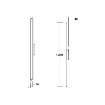 Brumberg AB-Wandleuchte  RICO rechte. gra, 930 on/off 20W 230V IP65