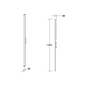 Brumberg AB-Wandleuchte  RICO rechte. gra, 930 on/off 28W 230V IP65