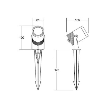 Brumberg Spiessstrahler  SPIKE rund ti 830, 15W 24V IP67 kopfverst.