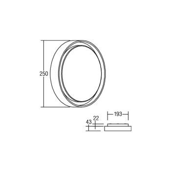 Brumberg AB-Wand/Deckenleuchte  BARTIE, rund sw 830 on/off 14W 230V IP54