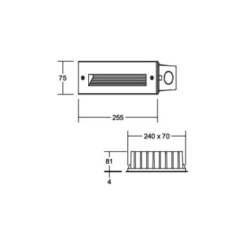 Brumberg EB-Wandleuchte  COORARA rechte., sw 830 on/off 6W 230V IP65