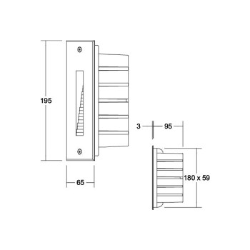 Brumberg EB-Wandleuchte  CILIMUS rechte., sw 830 on/off 2W 230V IP65