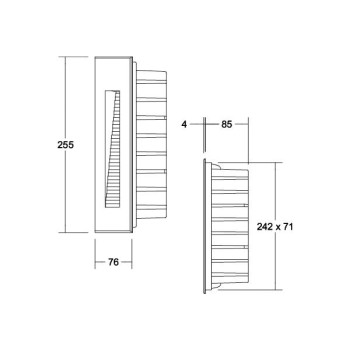 Brumberg EB-Wandleuchte  CASANDRA rechte., sw 830 on/off 4W 230V IP65