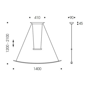 Pendant luminaire LISGO SKY, chrome, 220-240V, 50-60Hz, 24V DC, LED, 2700K, 2950lm, 32W, CRI>90, Integrated LED, height adjustable, can be shortened