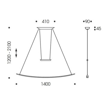 Pendant luminaire LISGO SKY, matt white, 220-240V, 50-60Hz, 24V DC, LED, 2700K, 2950lm, 32W, CRI>90, Integrated LED, height adjustable, can be shortened