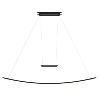 Pendant luminaire LISGO SKY, matt black, 220-240V, 50-60Hz, 24V DC, LED, 2700K, 2950lm, 32W, CRI>90, Integrated LED, height adjustable, can be shortened