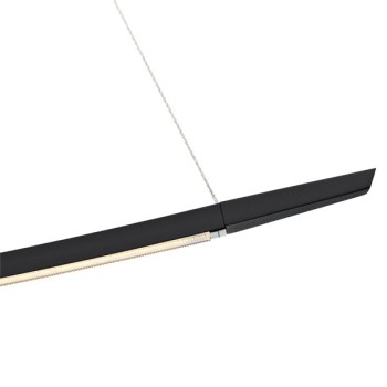 Pendant luminaire LISGO SKY, matt black, 220-240V, 50-60Hz, 24V DC, LED, 2700K, 2950lm, 32W, CRI>90, Integrated LED, height adjustable, can be shortened