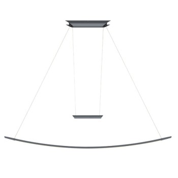 Pendant luminaire LISGO SKY, matt grey, 220-240V, 50-60Hz, 24V DC, LED, 2700K, 2950lm, 32W, CRI>90, Integrated LED, height adjustable, can be shortened