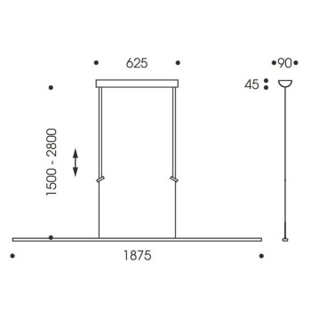 Pendant luminaire LISGO SKY STRAIGHT MAX, matt red, 100-240V, 50-60Hz, 24V DC, LED, 2700K, 4400lm, 48W, CRI>90, Integrated LED, height adjustable, can be shortened