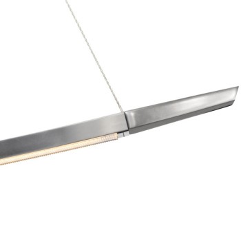 Pendant luminaire LISGO SKY SHORT, chrome, 220-240V, 50-60Hz, 24V DC, LED, 2700K, 1500lm, 16.3W, CRI>90, Integrated LED, height adjustable, can be shortened 