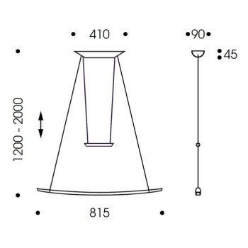 Pendant luminaire LISGO SKY SHORT, matt white, 220-240V, 50-60Hz, 24V DC, LED, 2700K, 1500lm, 16.3W, CRI>90, Integrated LED, height adjustable, can be shortened 